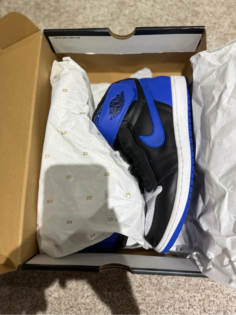 Jordan Air High-Top Sneaker - Black & Royal Blue